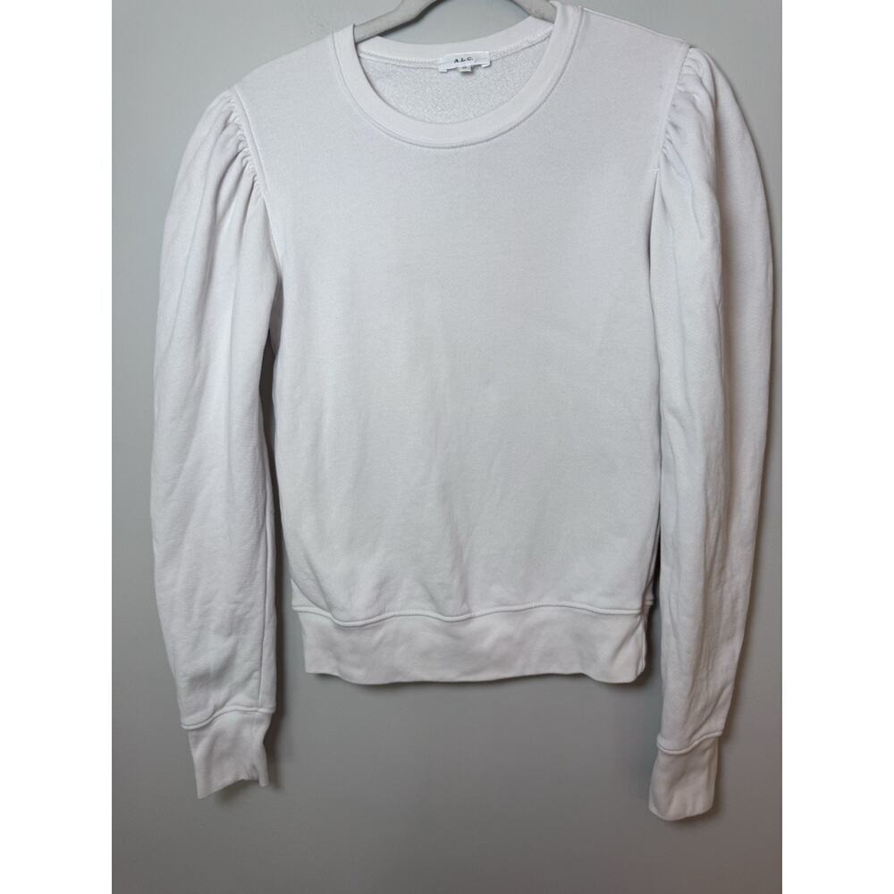 A.L.C Womens Size XS Pullover Sweatshirt White Long Sleeve Crew Neck Comfy